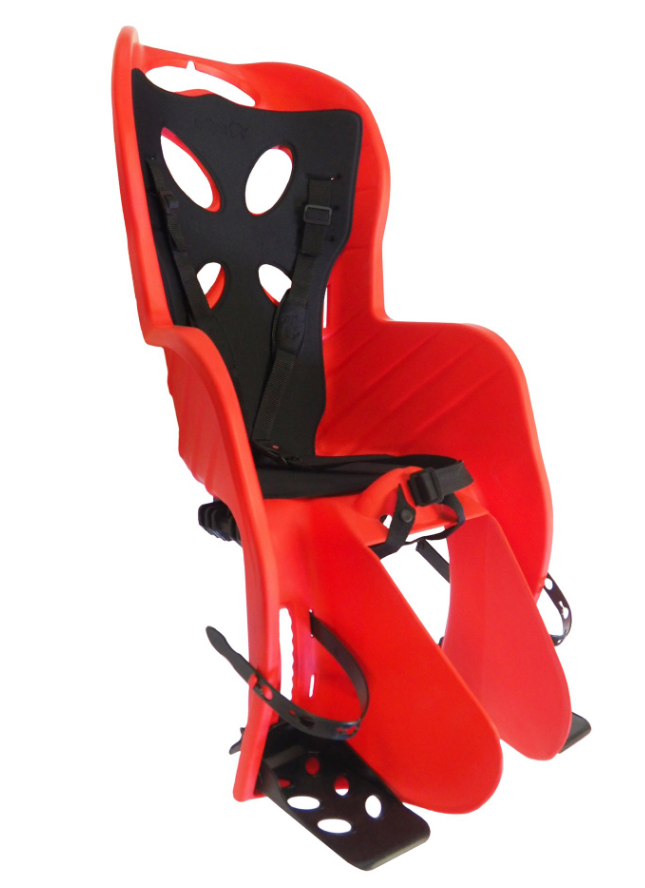 Детское велокресло NFUN CURIOSO DELUXE, на багажник, красное с черной вставкой, до 22кг, 01-100072 зеркало капсула в черной раме