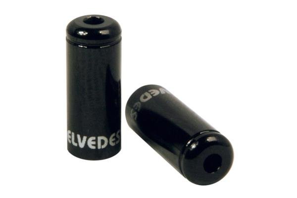 фото Велосипедный колпачок для рубашки переключения elvedes, ø4,2мм, алюминий, черный, elv2012008