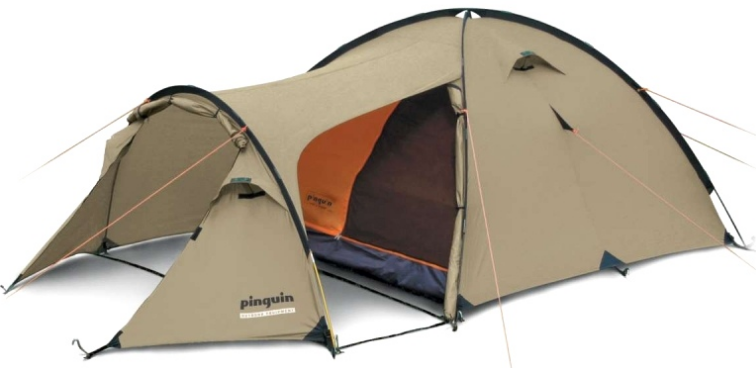 Палатка трехместная PINGUIN Campus 3, коричневый, 77456 палатка четырехместная pinguin campus 4 коричневый