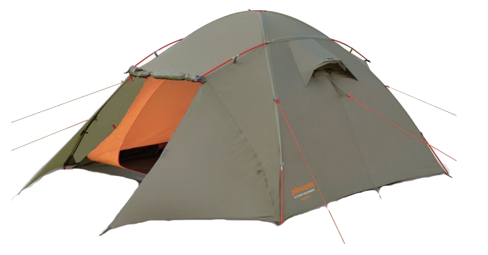 Палатка четырехместная PINGUIN Taifun 3, хаки, p-30 палатка туристическая atemi ladoga 1b rip stop