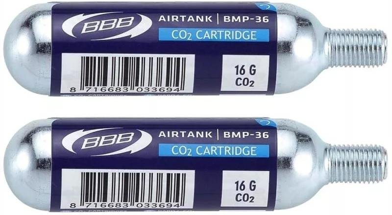 

Картридж для велонасоса BBB Co2 AirTanks 16 gram ( 2 pcs) черный, BMP-35