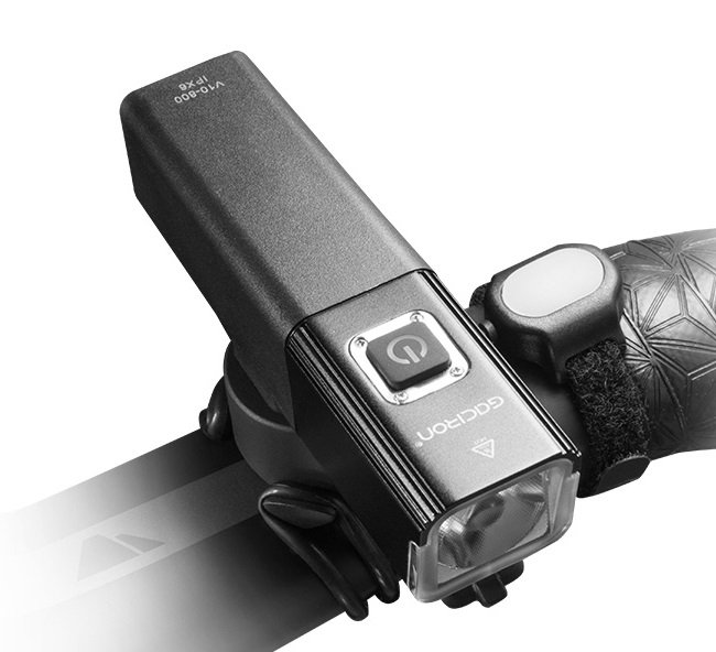 фото Фонарь передний gaciron v10-800, 800lm, 1диод, 7 режимов, li-аккум, usb, крепление go-pro, алюминий. черный, v10-800