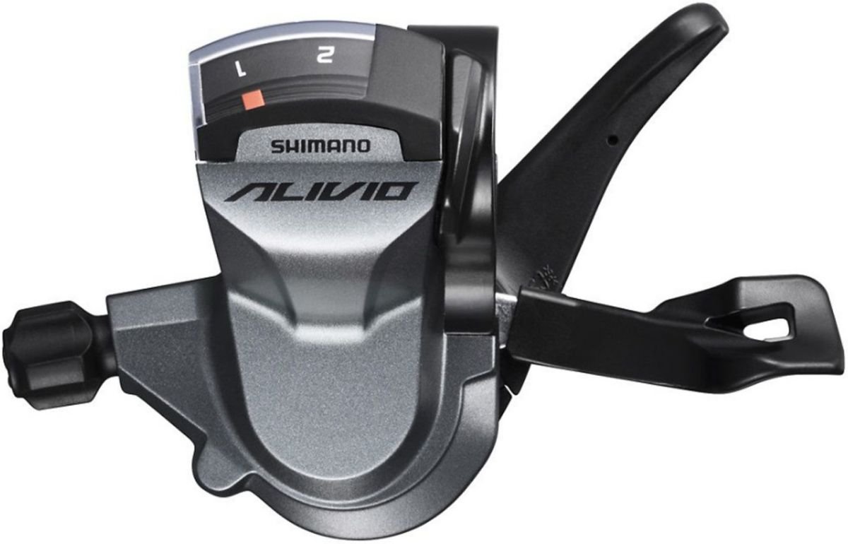 Шифтер Shimano Alivio M4010, левый, 2 скорости, трос 1800 мм, ESLM4010LB шифтер shimano tourney sl rs36 l левый 3 ск с тросом 1800 мм