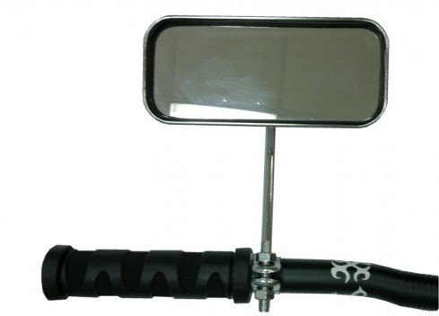 Зеркало Multibrand, прямоугольное  с катафотамии, серый, на руль,CL-102 зеркало 35х52 см прямоугольное светло бежевое с полочкой berossi нв 04107000