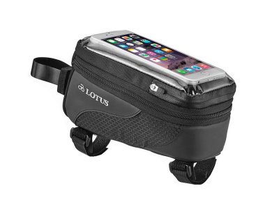 Велосумка LOTUS SH-P26, на раму, с чехлом для смартфона, 0,7 л, черный, LOTUS_SH-P26