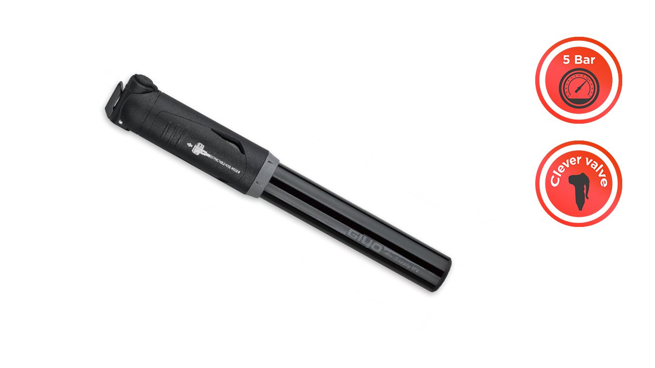 

Насос велосипедный Giyo, металл, со встроенным шлангом, 80 PSI, чёрный, GP-86P