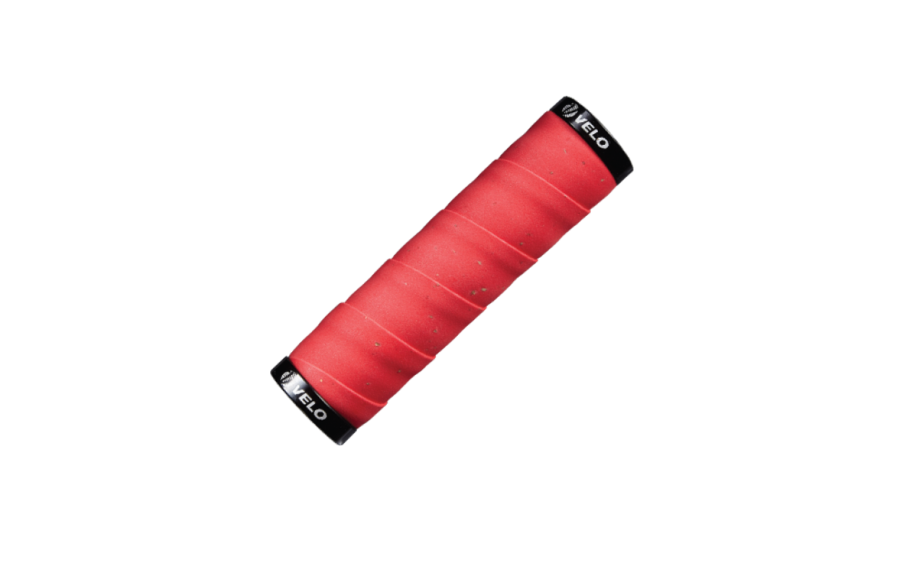 фото Грипсы велосипедные velo vlg-852, резина, 130 мм, красные, velo vlg-852-red