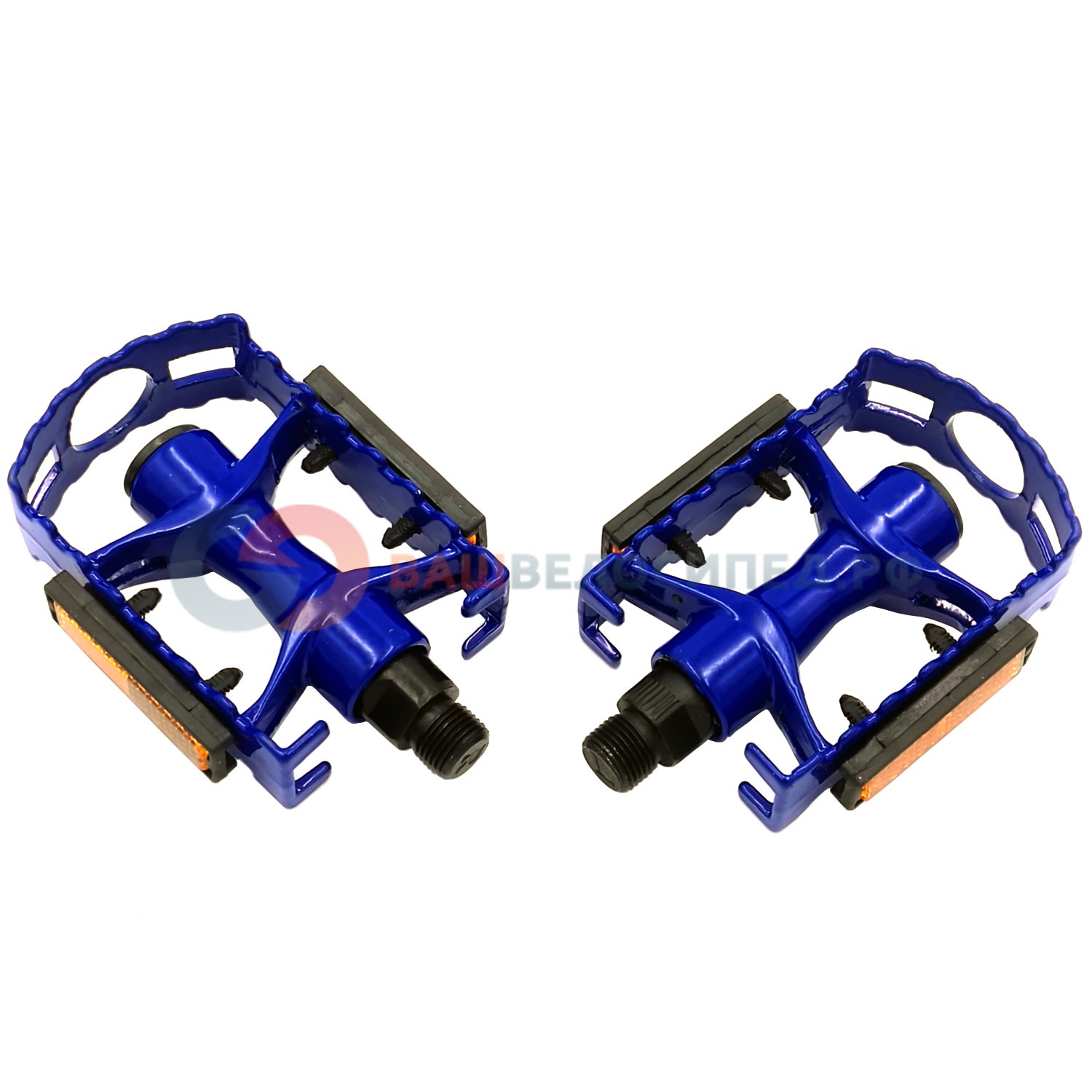 фото Педали vinca sport алюминиевые синие, платформа 95*65мм - 9/16'', vp 04а blue