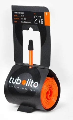 Камера велосипедная ELVEDES Tubo-MTB-27,5-Plus, 2.5″-3.0″, ниппель 42 мм, дисковый тормоз, легкая, в