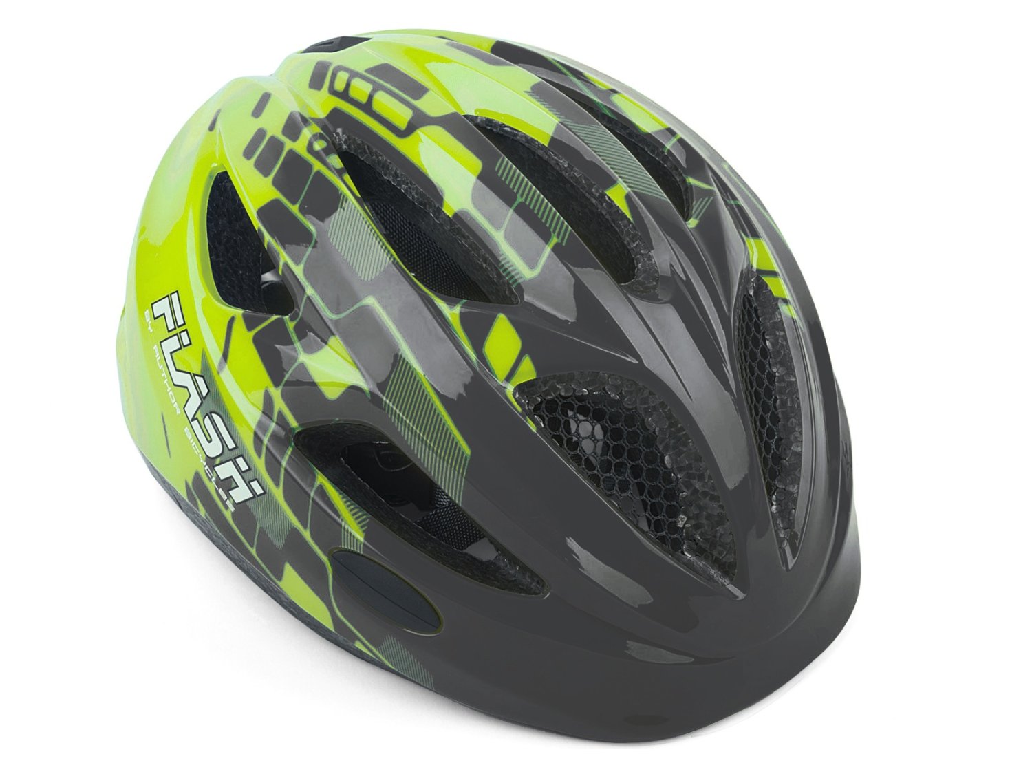 Детские велошлема  ВашВелосипед Велошлем детский AUTHOR Flash X8 INMOLD LED Grey/Yell-Neon matt, 8-9090139 (Размер: 51-55 см)