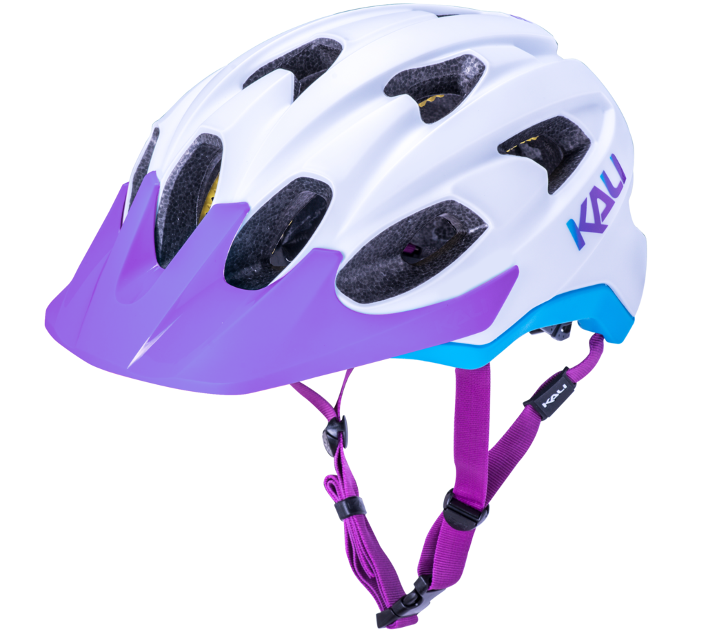 фото Шлем велосипедный kali pace trail/mtb, ldl, cf, 15 отверстий, mat wht/blu/prp (размер: l/xl 58-62см)