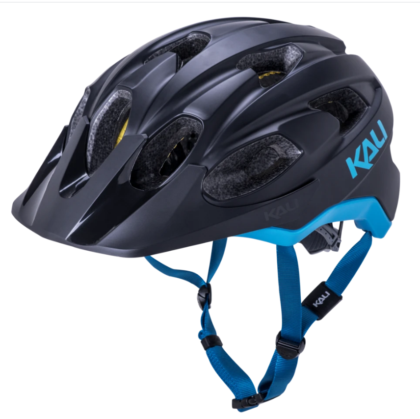 фото Шлем велосипедный kali pace trail/mtb, ldl, cf, 15 отверстий, mat blk/blu (размер: l/xl 58-62см)
