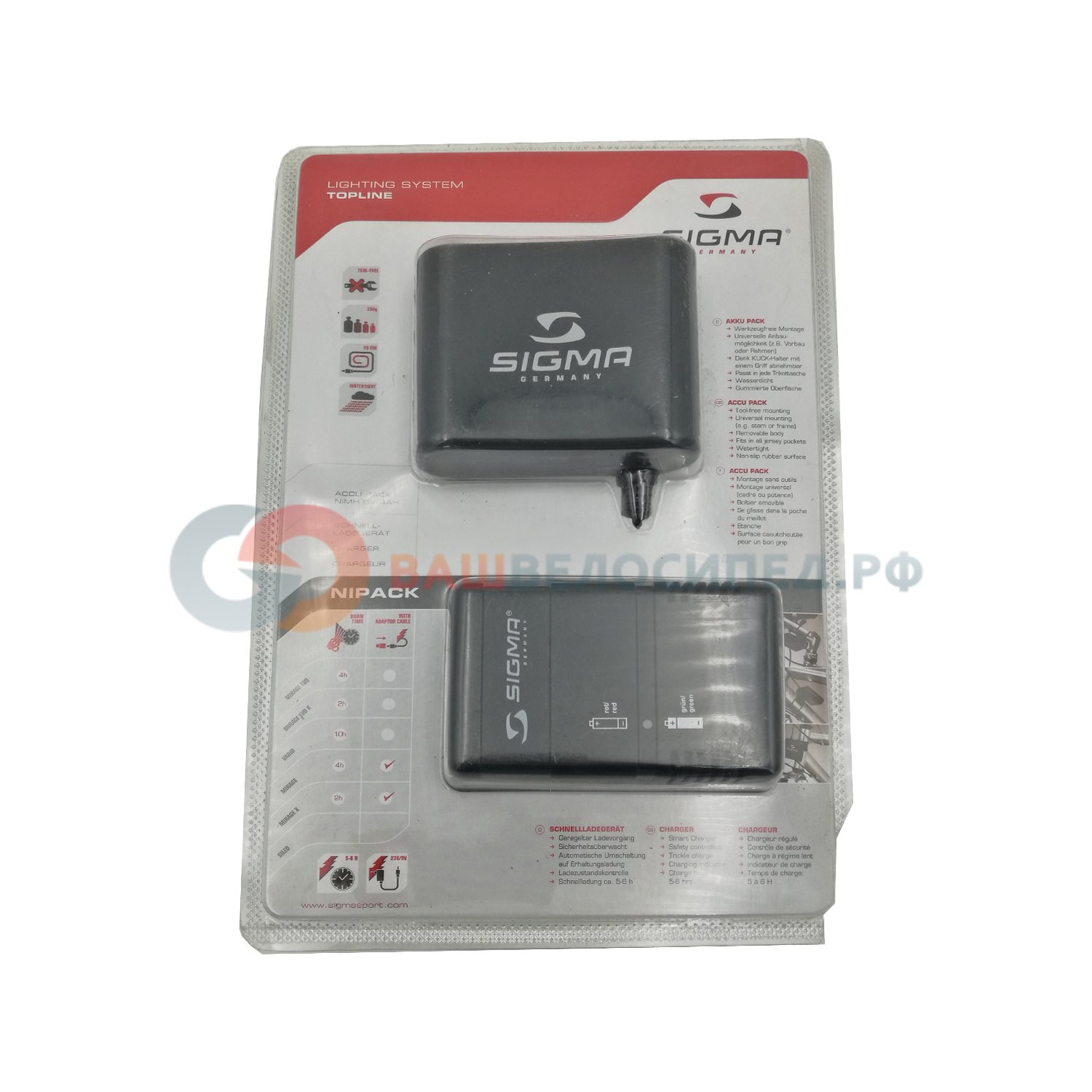 фото Аккумулятор+зарядное устройство sigma sport nipack, 16610