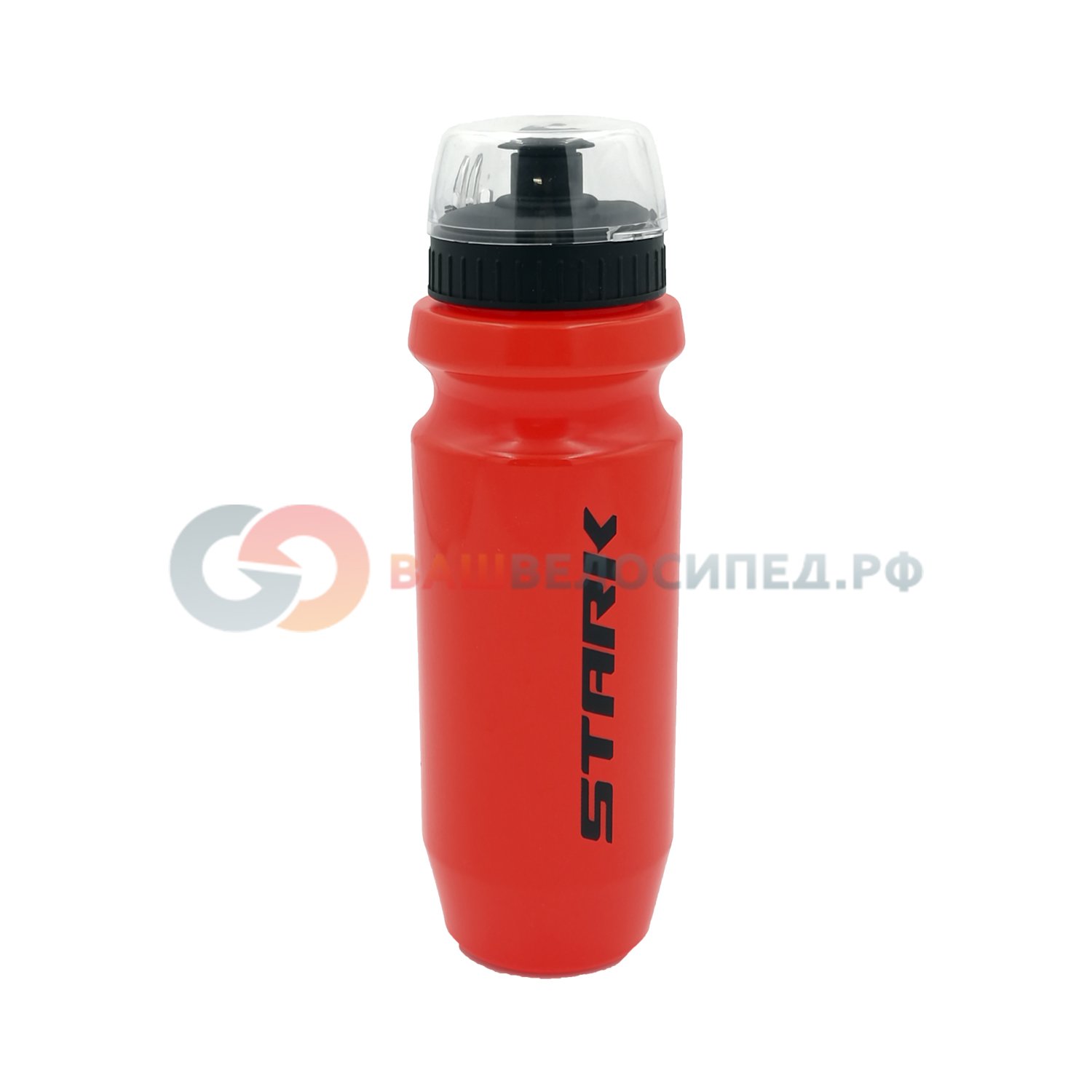 фото Фляга велосипедная tc-bt38, 570мл, пластик, с клапаном и защитным колпачком, красная, с лого stark