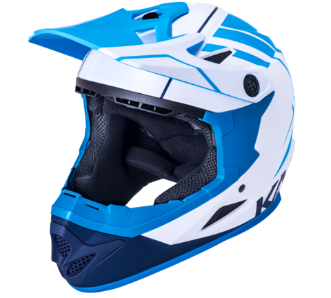 фото Шлем full face dh/bmx kali zoka, 6 отверстий, mat wht/blu/nvy (белый-синий-голубой), abs (размер: y/m (обхват головы: 50-51 см))
