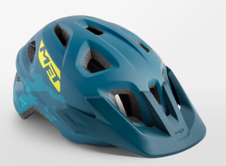 фото Велошлем подростковый met eldar petrol blue camo 2020 (размер: unisize (52-57 см))
