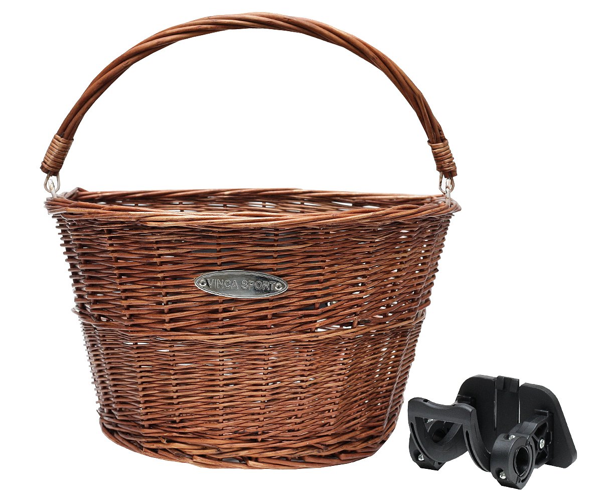 

Корзинка велосипедная Vinca Sport, плетеная, быстросъемная, ротанг, 350*260*220, WG 19 natural