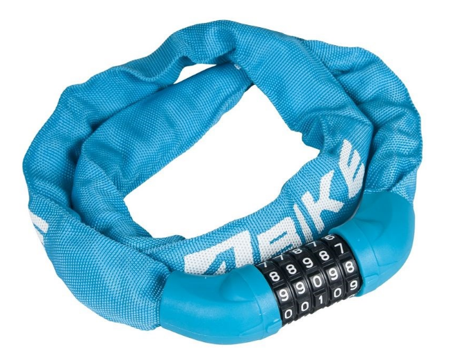 

Велосипедный замок 4Bike 601, цепь, кодовый, 6x1000, синий, ARV-JJ-601-BLU