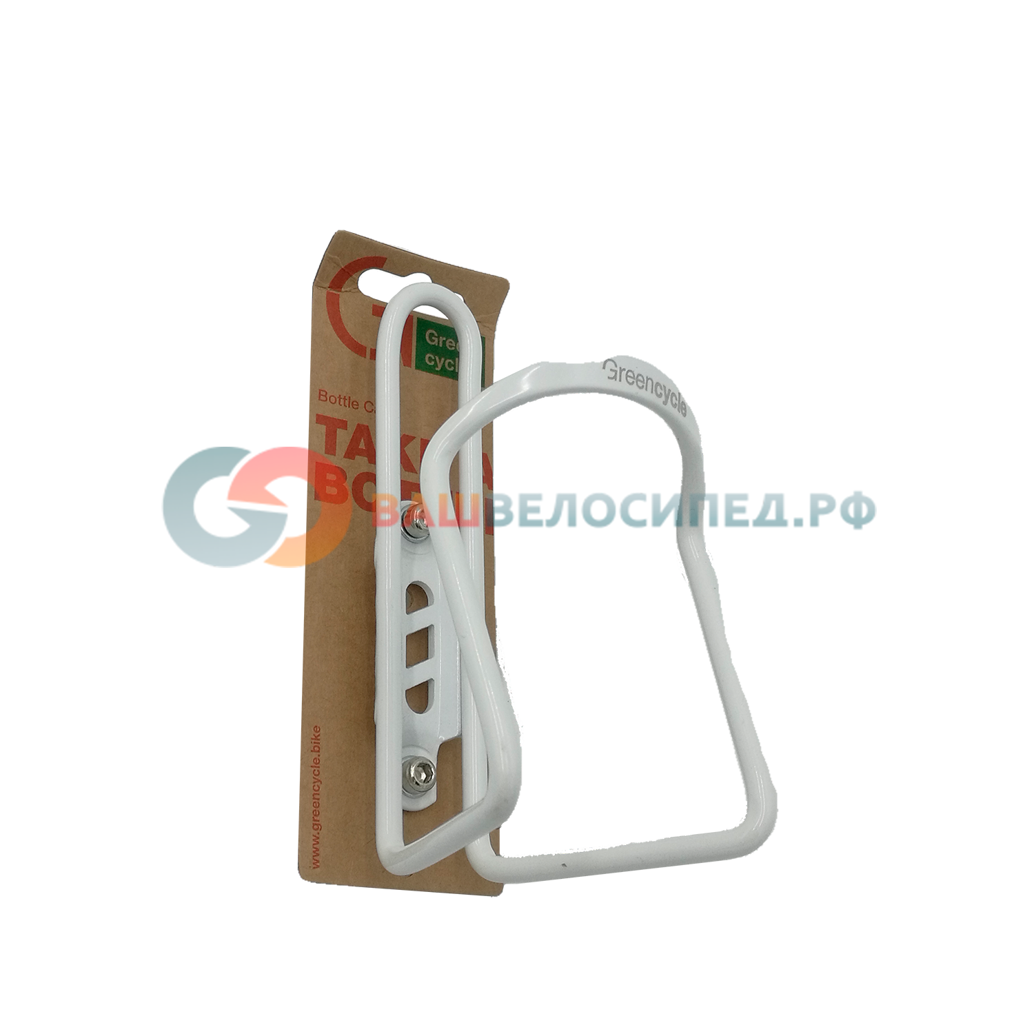 фото Флягодержатель велосипедный green cycle gge-112, алюмининевый, 500-750ml, белый