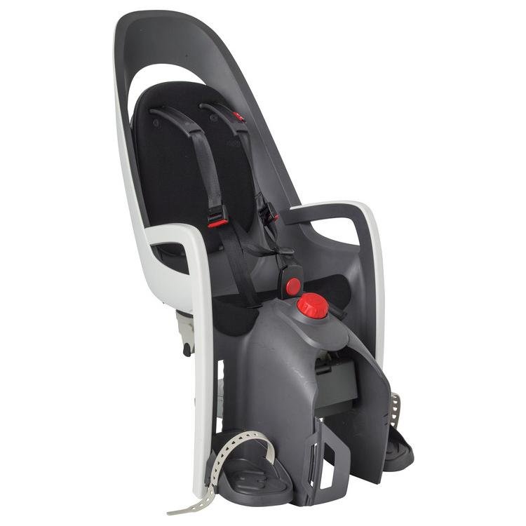 Детское велокресло HAMAX CARESS W/CARRIER ADAPTER, на багажник, серый/белый/черный, до 22 кг, HAM553011 адаптер для крепления на багажник hamax caress carrier adapter серый р one size 604011