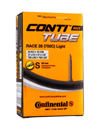 

Камера велосипедная Continental Light, 700 x 18-25mm, 60mm, Presta Valve Tube, 0181831