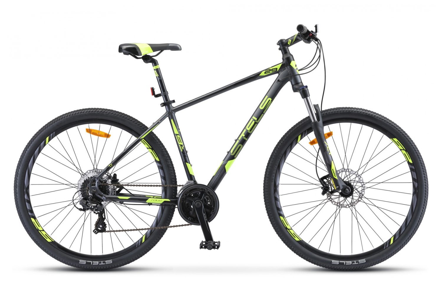 Горные (MTB) Горный велосипед Stels Navigator 930 D 29 V010 2019, LU089109 (Рама: 16,5 (Рост: 150-165 см), Цвет: Антрацитовый/чёрный/лайм)