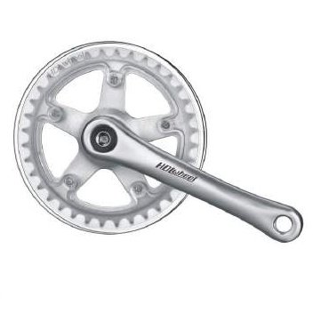 фото Система велосипедная hdl wheel, 165мм, ромб, звезда 36t, сталь, с защитой, серебристый, hdl-l127
