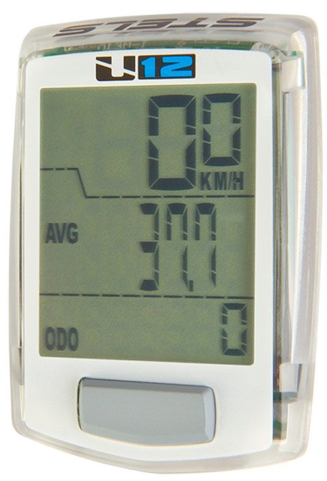 

Велокомпьютер Stels U12, 12 функций, проводной, белый, 060028, LU045676