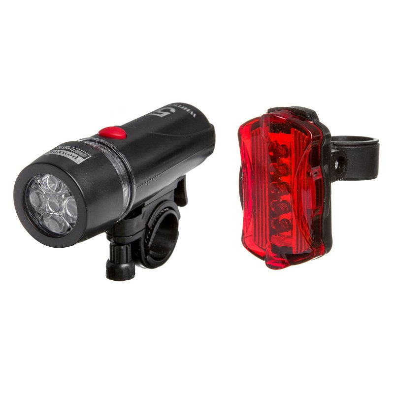 

Фара велосипедная STG TL5388 + TL1503, комплект, без батареек, черный, красный,Х88369