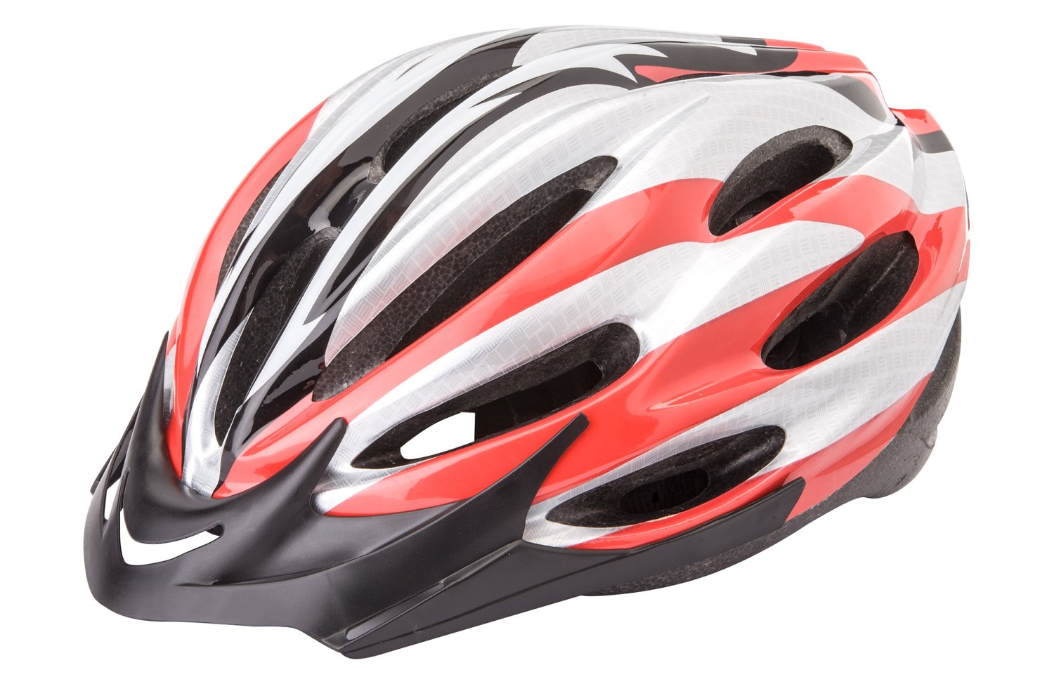 фото Шлем велосипедный stels hw-1, серо-черно-бело-красный (размер: s)