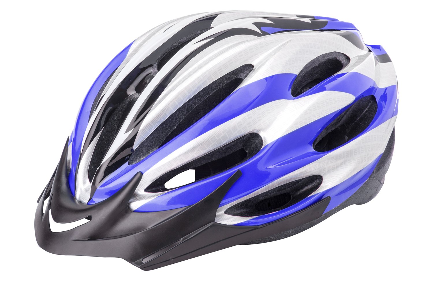фото Шлем велосипедный stels hw-1, серо-черно-бело-синий (размер: м)