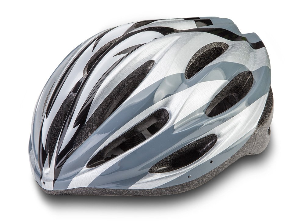 фото Шлем велосипедный stels hw-1, серо-черно-белый (размер: m )