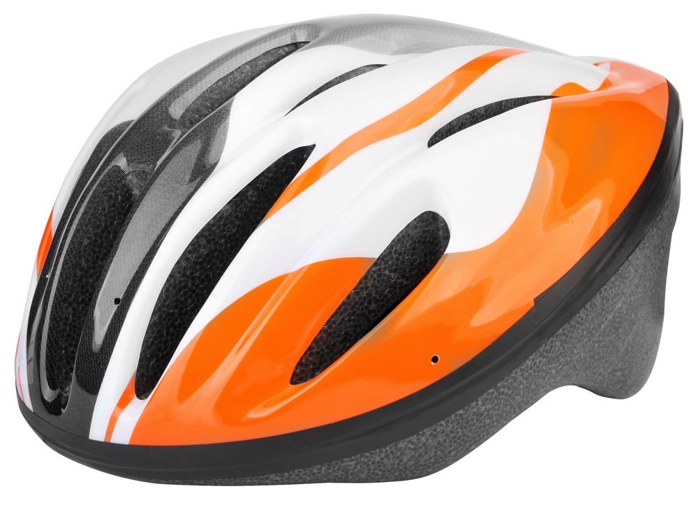 фото Шлем велосипедный stels mq-12, бело-оранжевый (размер: m)