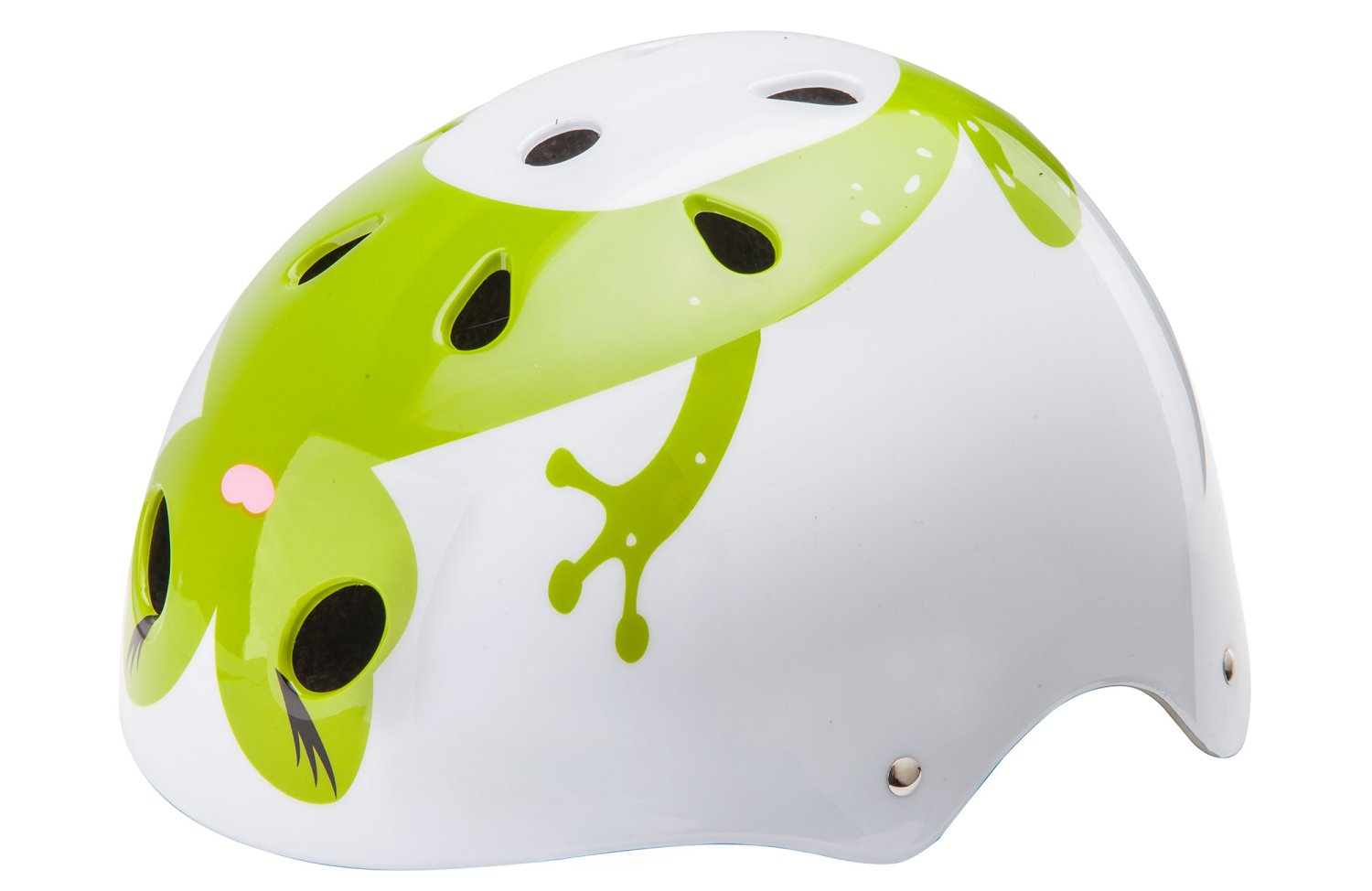 фото Шлем велосипедный детский stels mtv-12, бело-салатовый "лягушка" (размер: m)