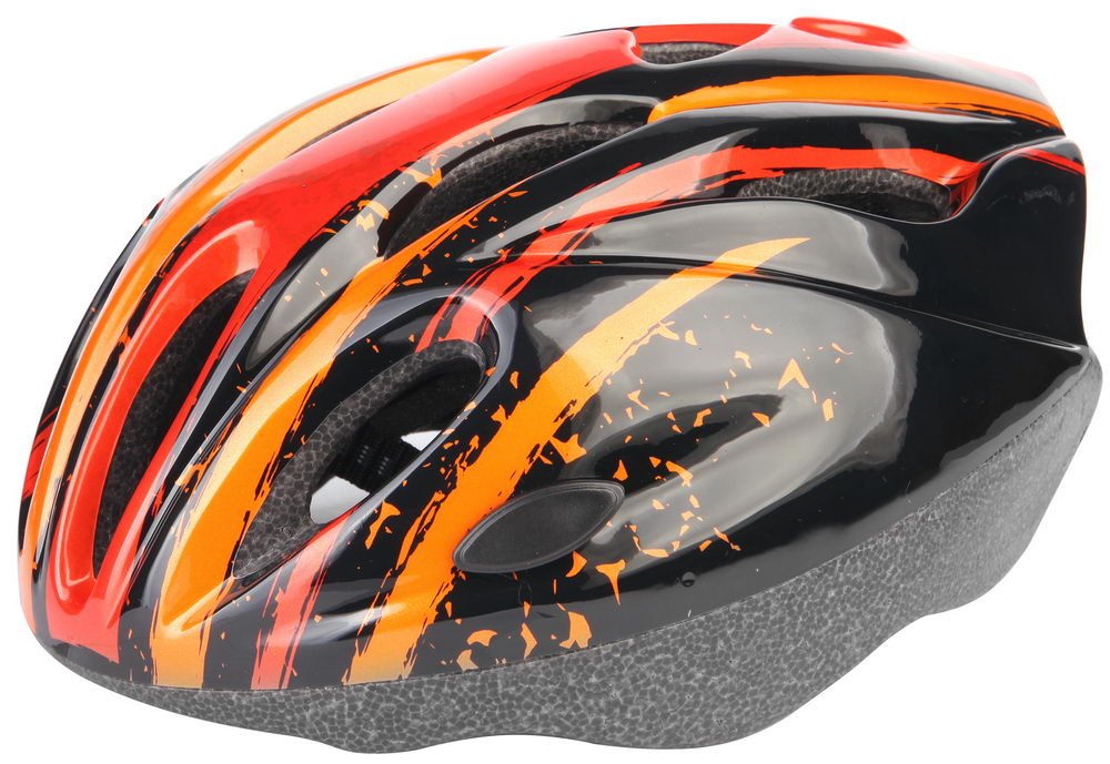 фото Шлем велосипедный детский stels mv-11, черный-оранжевый (размер: s)