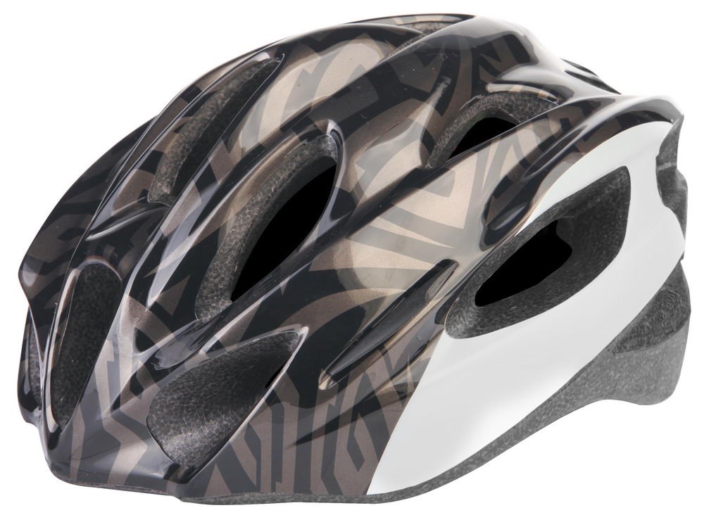фото Шлем велосипедный stels mv-16, черный / коричневый / белый (размер: l)