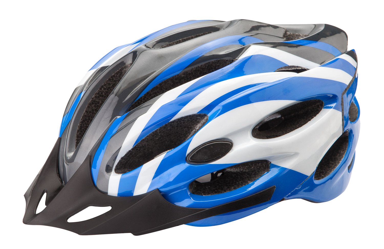 фото Шлем велосипедный stels mv-26, бело-черно-синий (размер: m)