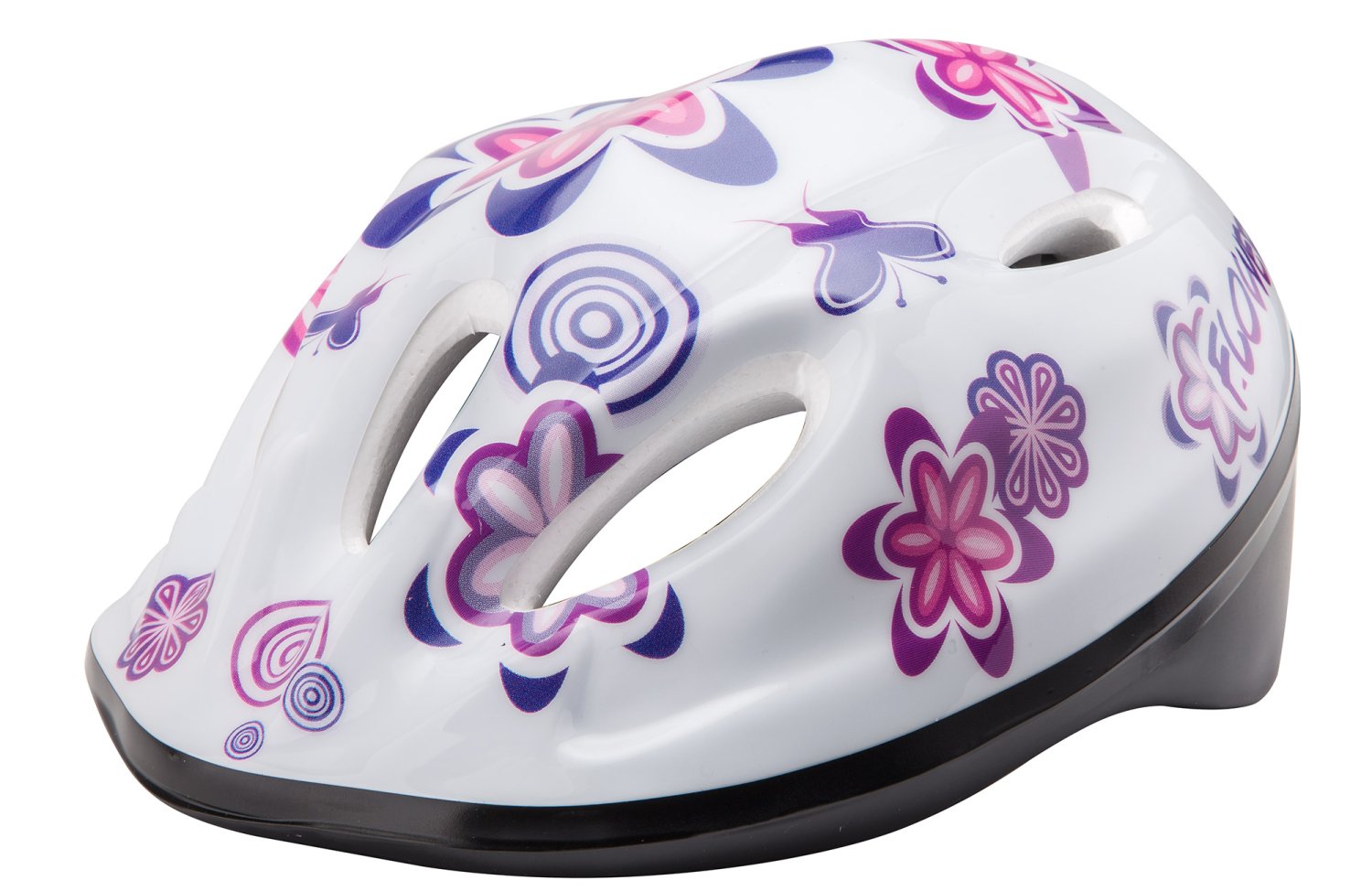 фото Шлем велосипедный детский stels mv-5-2, белый с цветами (размер: m)