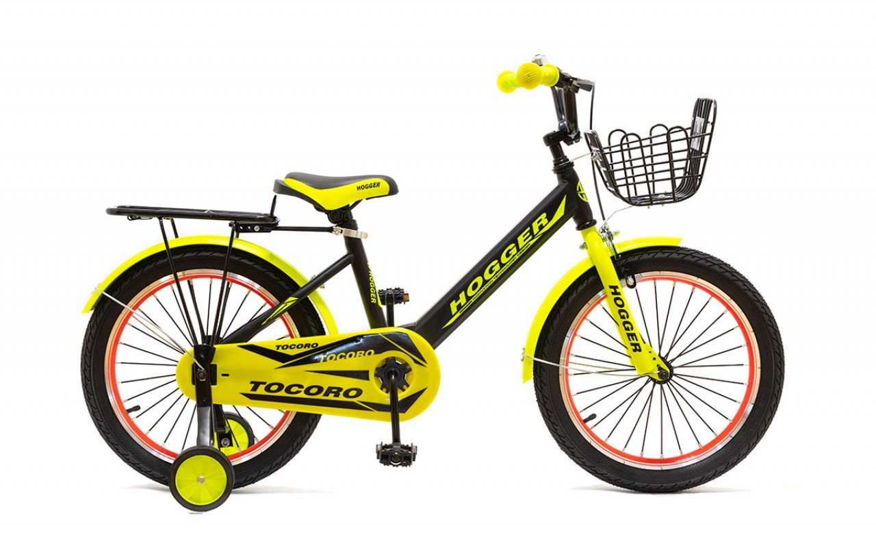 фото Детский велосипед hogger tocoro 16" 2020 (колеса: 16" (рост: от 98 до 110 см), цвет: черно-лимонный)