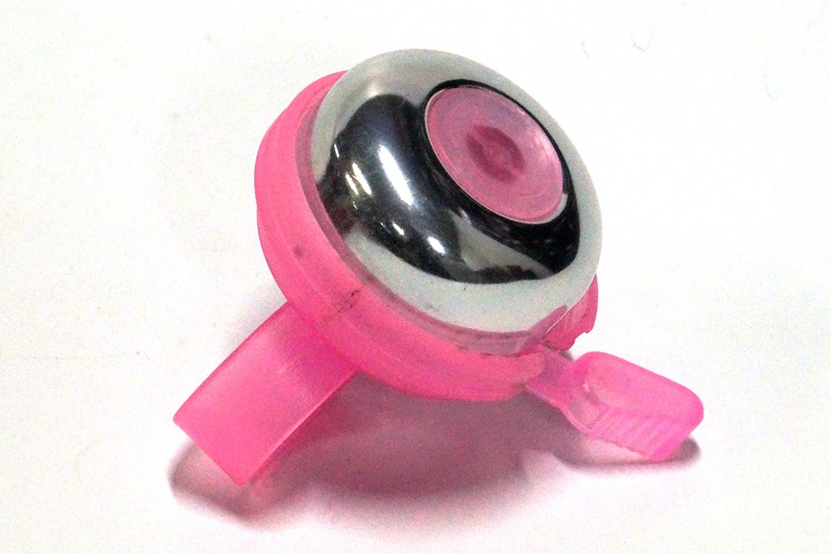 Звонок велосипедный JOY KIE 33AD-03, алюминий/пластик, диаметр 45мм, розовый, 33AD-03 pink якорь велосипедный elvedes многоразовый для карбоновых штоков 1⅛ диаметр 26 мм 2020120