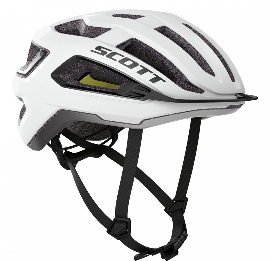 фото Шлем велосипедный scott arx plus (ce), бело-черный 2020 (размер: m (55-59))