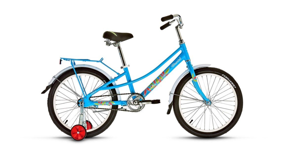 фото Детский велосипед forward azure 20" 2020 (рама: 10,5" (рост: 115-140 см), цвет: бежевый/голубой)
