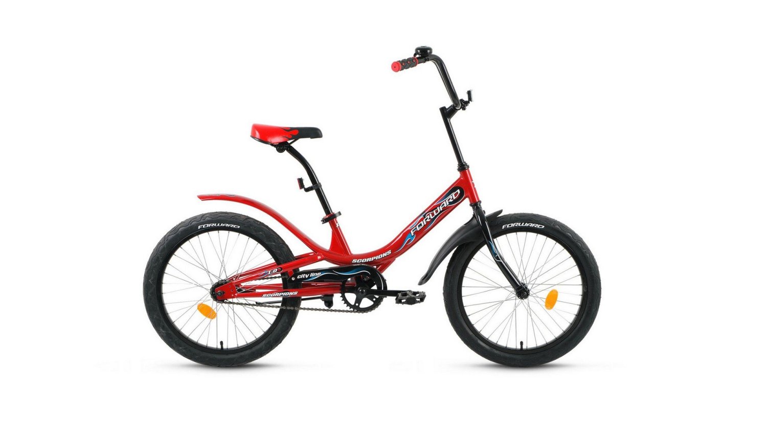 фото Детский велосипед forward scorpions 1.0 20" 2020 (рама: 10,5" (рост: 115-140см), цвет: синий/белый)