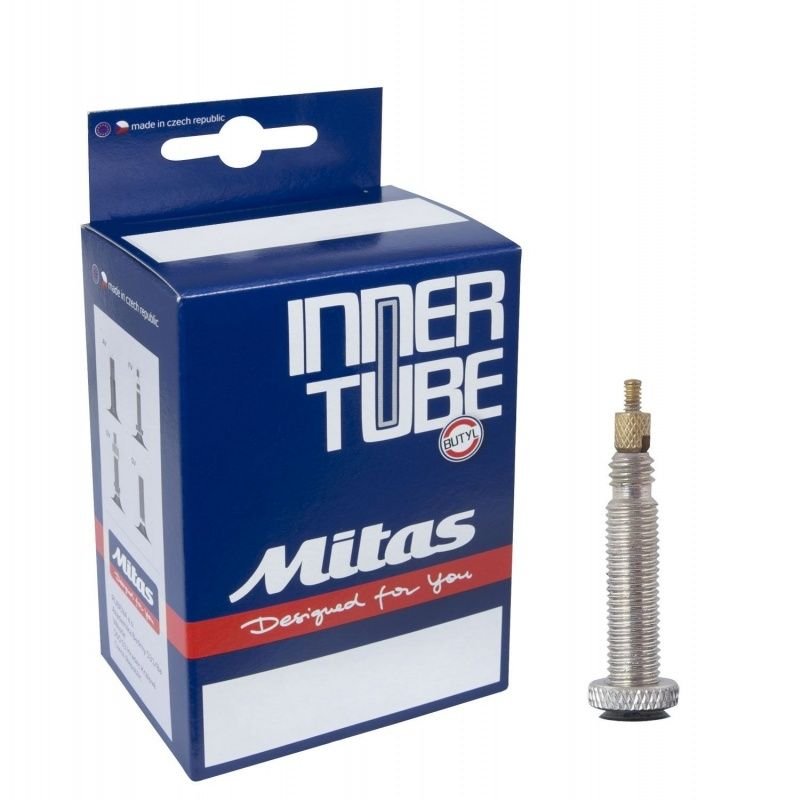 

Камера велосипедная Mitas A02, 700x18/25C, бутил, Presta (FV), нипель 47 мм, черный, 510300015110