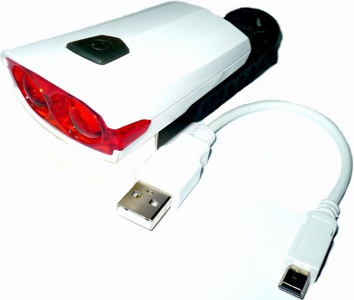 

Фонарь велосипедный Jokie XC-122R, задний, USB кабель, 2 светодиода, белый, RLEXC122R001