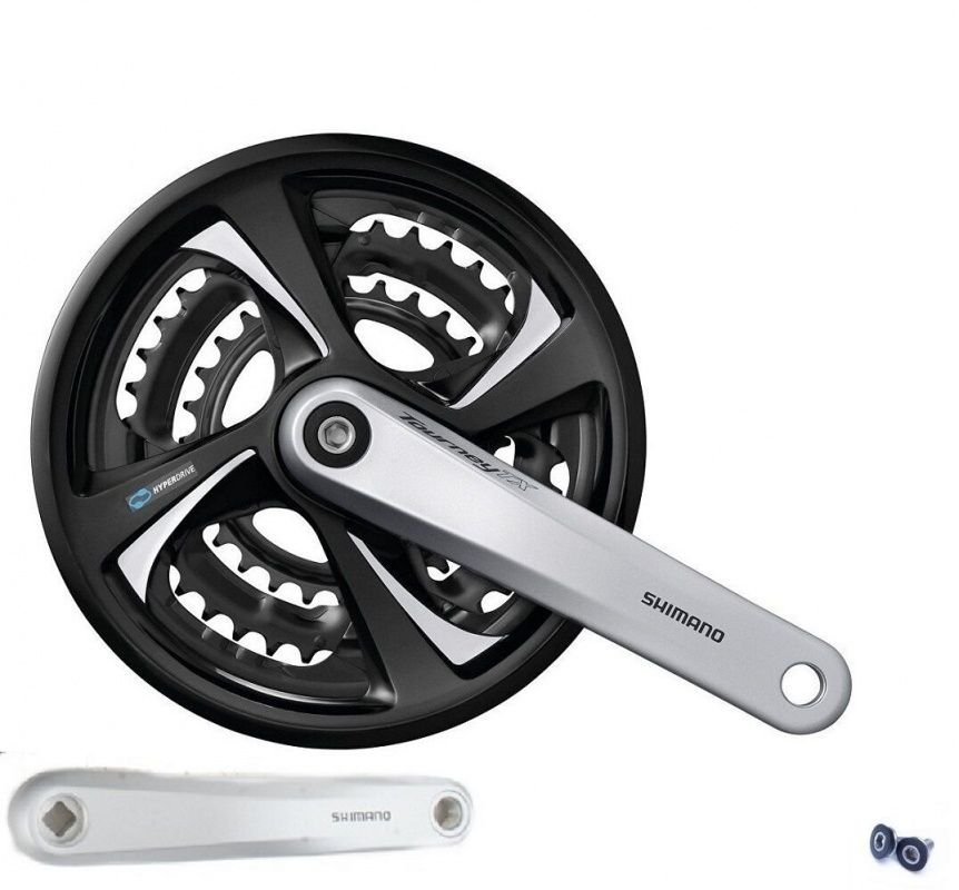 

Система велосипедная SHIMANO FC-TX801, с защитой, SQR, 170 мм, 48х38х28T, черный/серебристый, AFCTX801C888CS