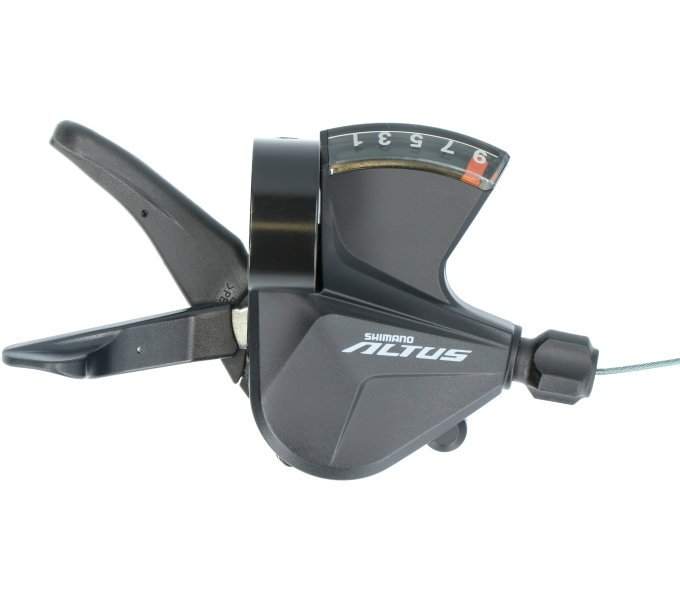 

Шифтер велосипедный Shimano Altus M2010, правый, 9 скоростей, трос 2050мм, ESLM20109RA