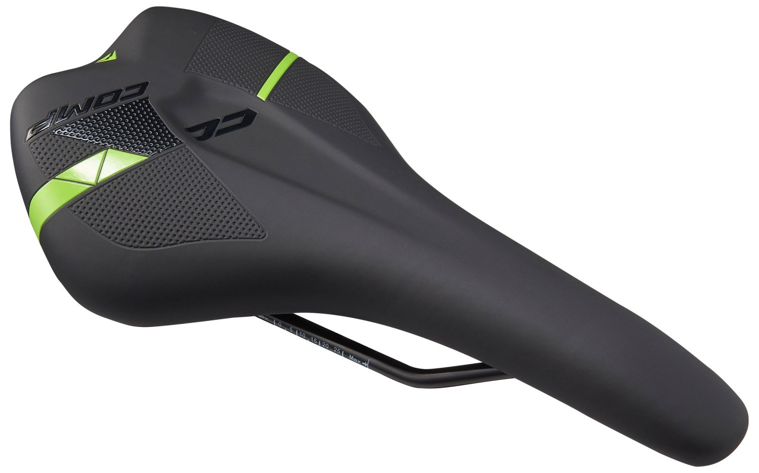 фото Седло велосипедное merida comp cc sport, 155mm, 332гр, matt black/ glossy green, 2070079517