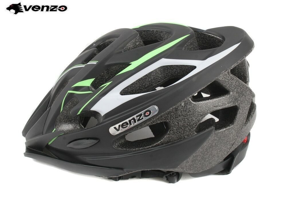 

Шлем велосипедный VENZO VZ20-008, взрослый, черный/зеленый (Размер: L