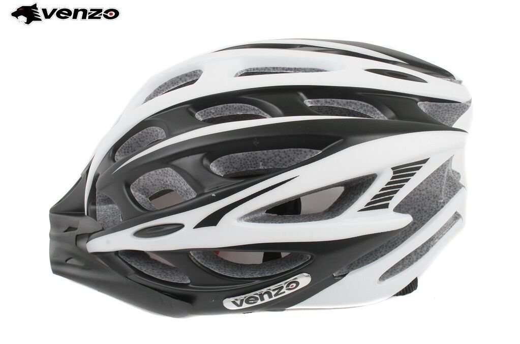 фото Шлем велосипедный venzo vz20-006, взрослый, черный/белый (размер: l)